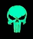 Patch 3D PVC Punish skull glow in the dark thumbnail